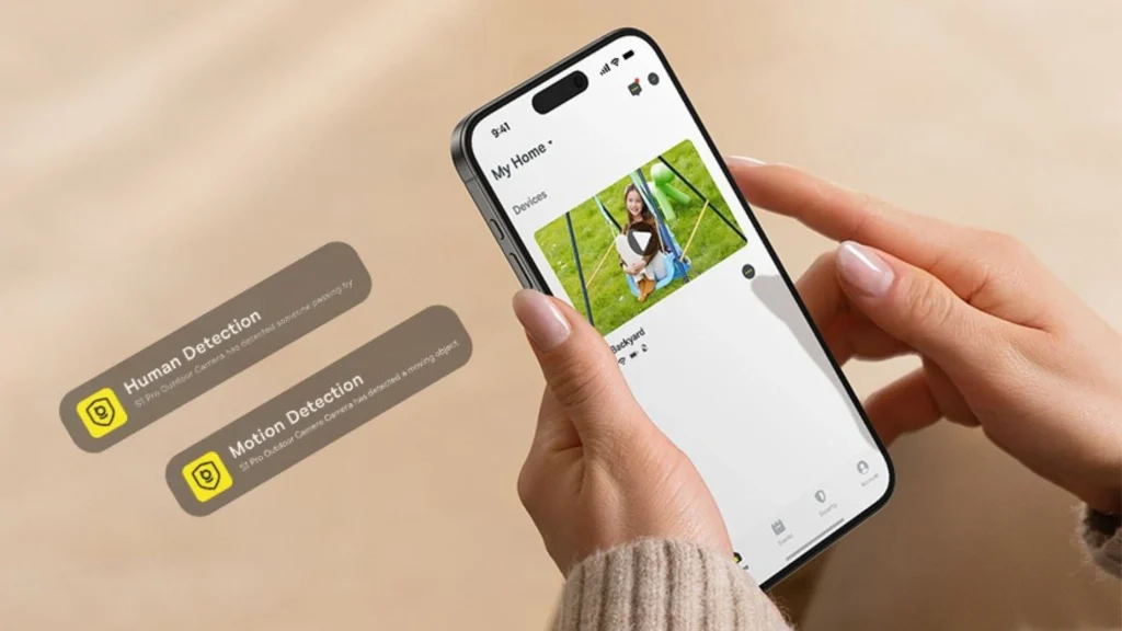 house security app on a phone