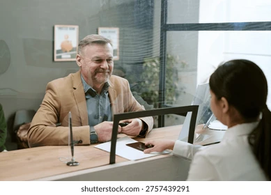 man at the bank