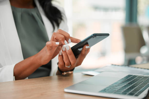 woman checking her phone